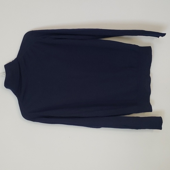 Turtleneck Womens L 100% Wool Navy Sweater Made in England for Christopher Ltd - Picture 3 of 6